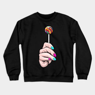 Hand holding a colorful Lollipop - Pride Month LGBTQ Crewneck Sweatshirt